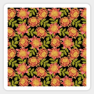 Red Chrysanthemum Floral Pattern Sticker